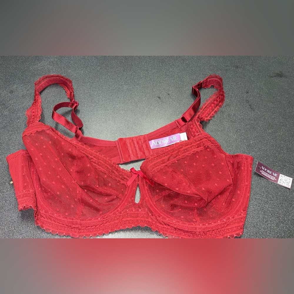 Adore Me Red Lace Bra